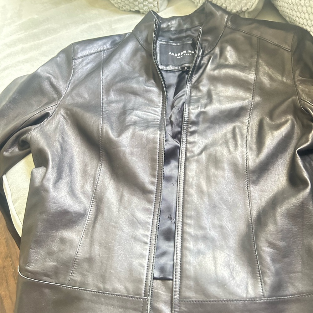 Andrew Marc Black Leather Jacket